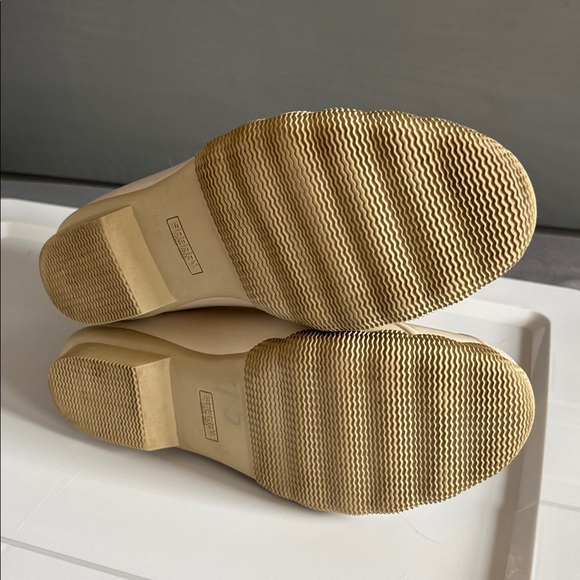 Sperry Duck Boots Womens Sz 10 Beige Canvas Rubber Rain/Snow Lace Up Waterproof - Picture 8 of 9